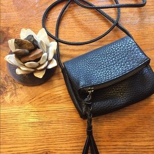 Mossimo Black Faux Leather Zip Mini Purse (NWOT)
